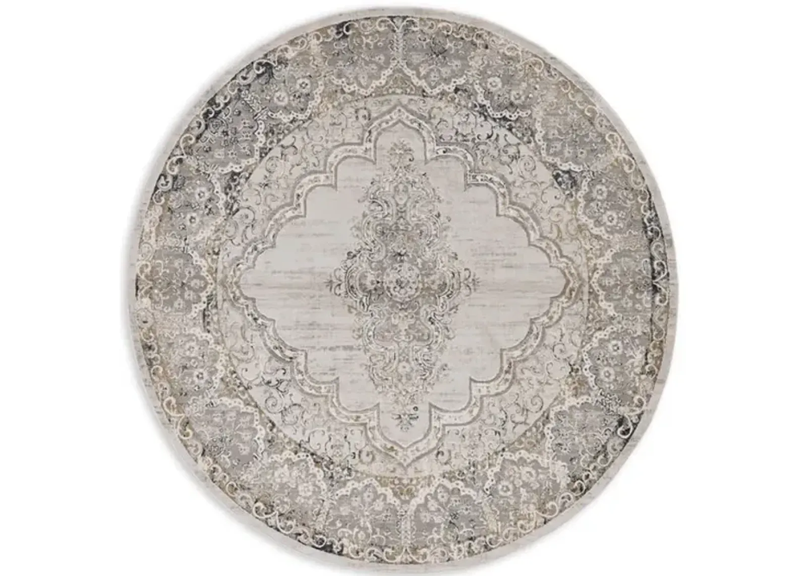 Generations Ivory Aiden 7 0  x 7 0  Round Area Rug