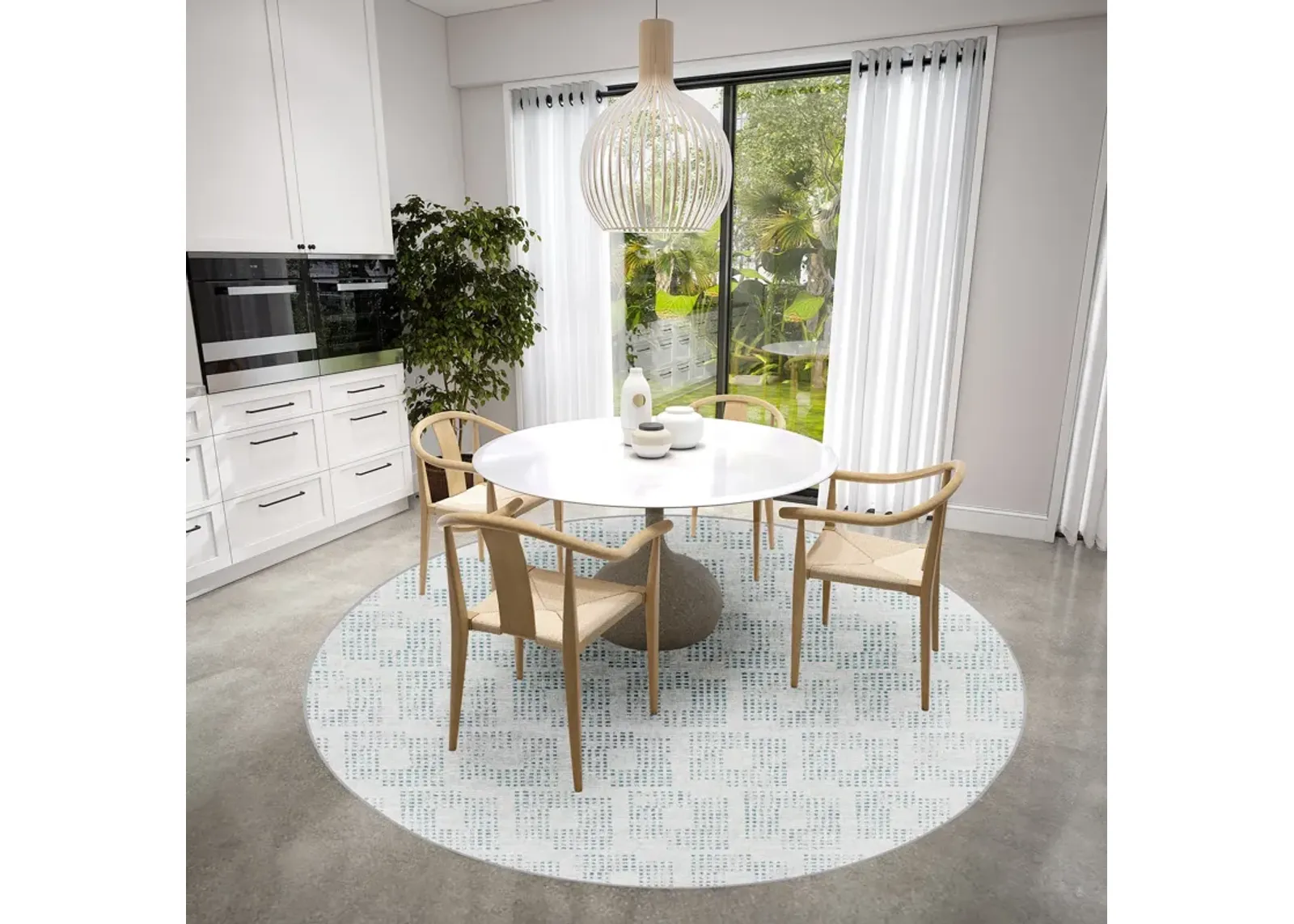 Urban Delano Tin Area Rug Round - 8 0  x 8 0   