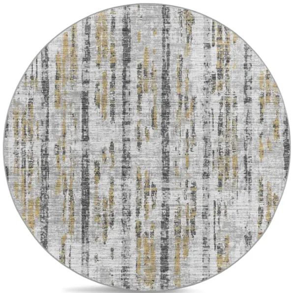 Urban Rug Winslow Grey Tin Area Rug Round - 6 0  x 6 0   