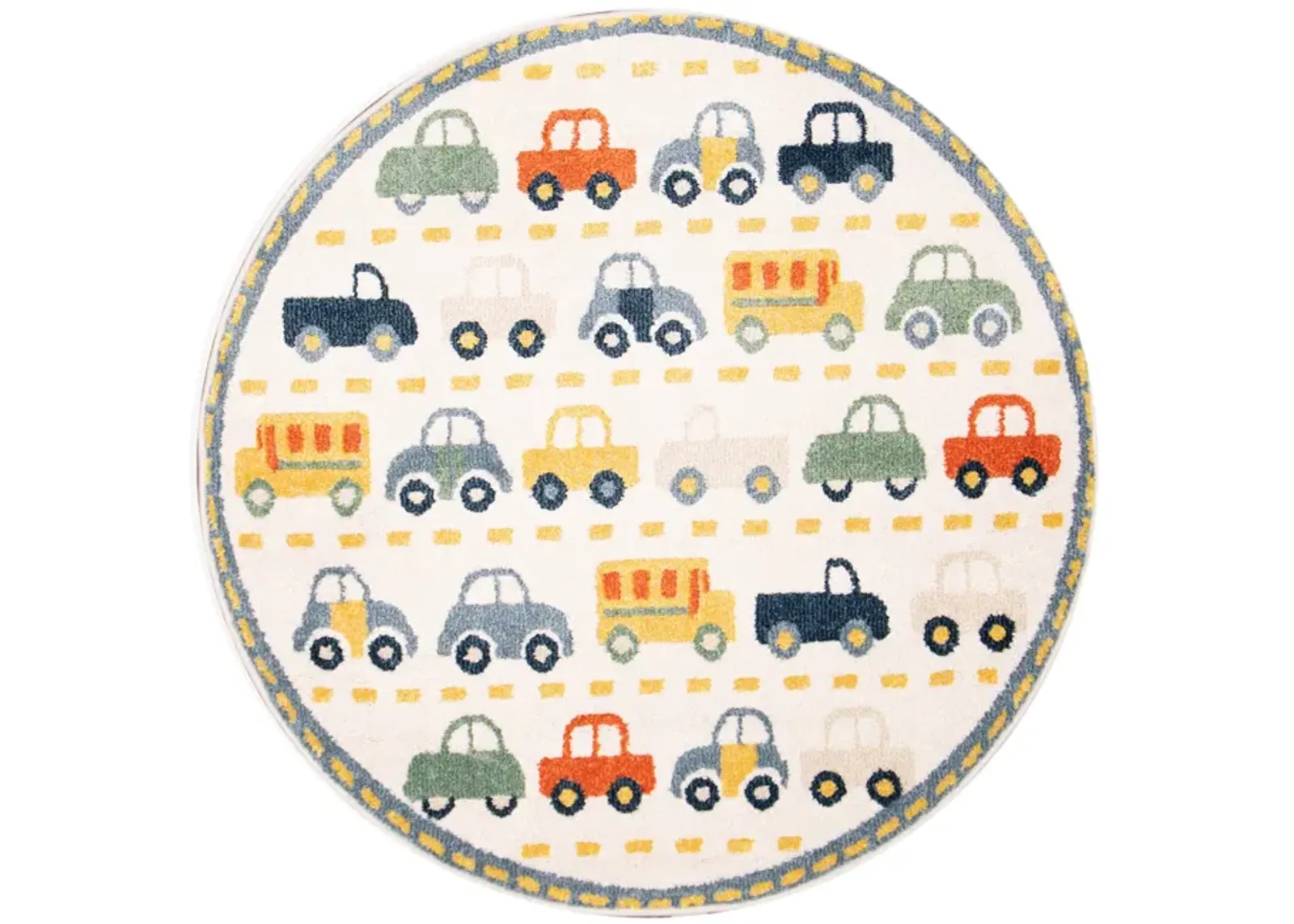 Traffic White Area Rug - 4 0  Round