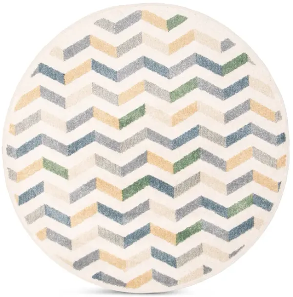 Benchmark White - 4 0  Round Area Rug