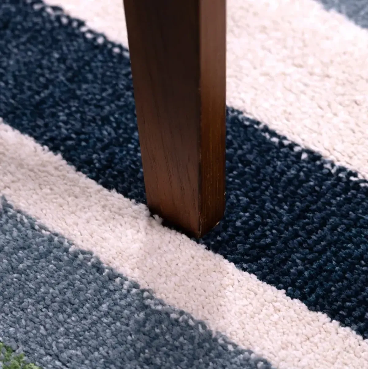 Canopy Stripe Blue - 4 0  x 4 0  Round Area Rug