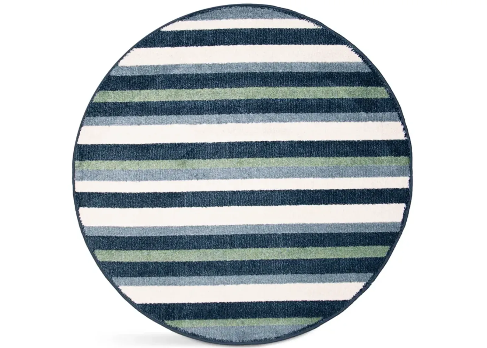 Canopy Stripe Blue - 4 0  x 4 0  Round Area Rug