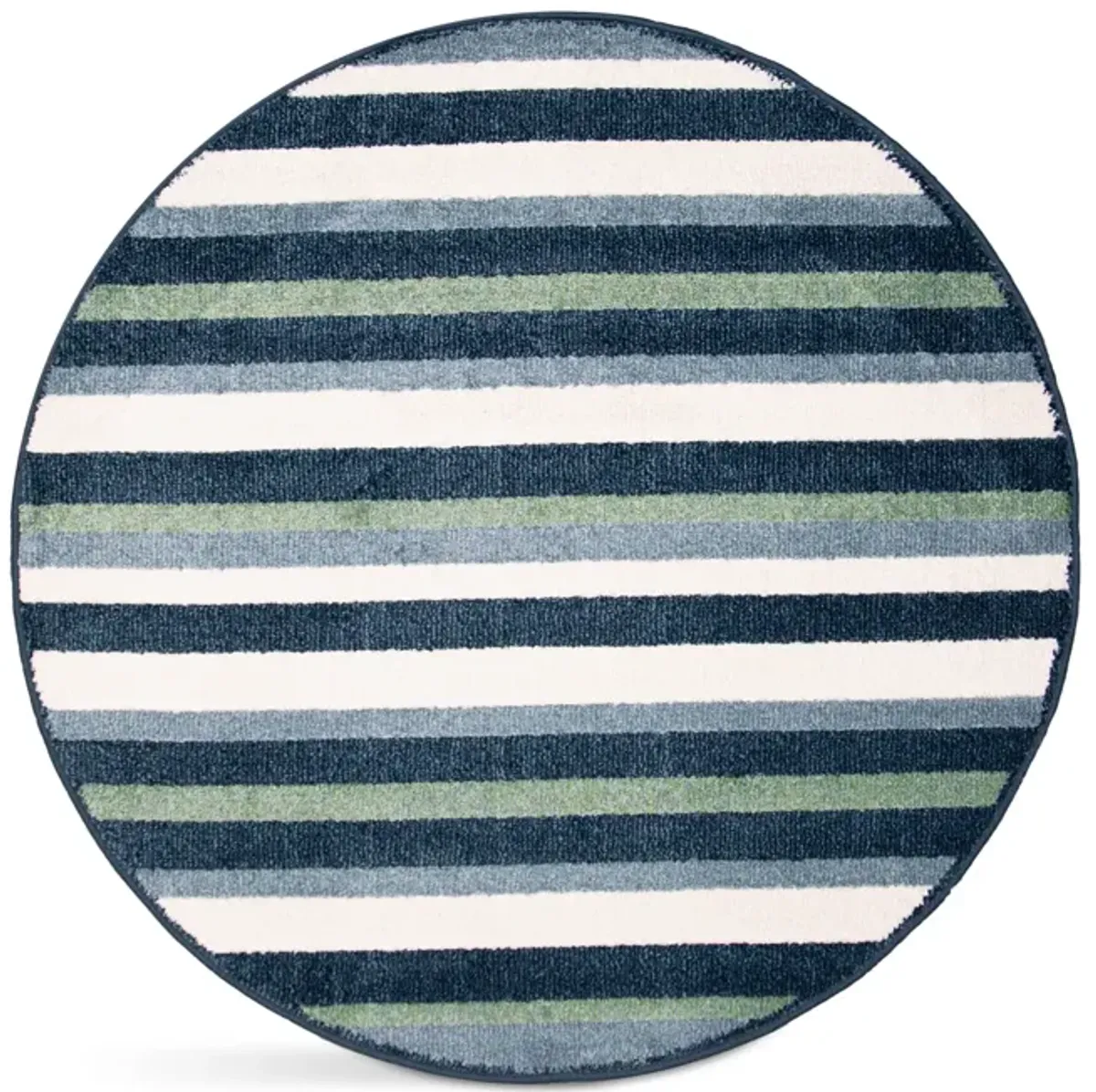 Canopy Stripe Blue - 4 0  x 4 0  Round Area Rug