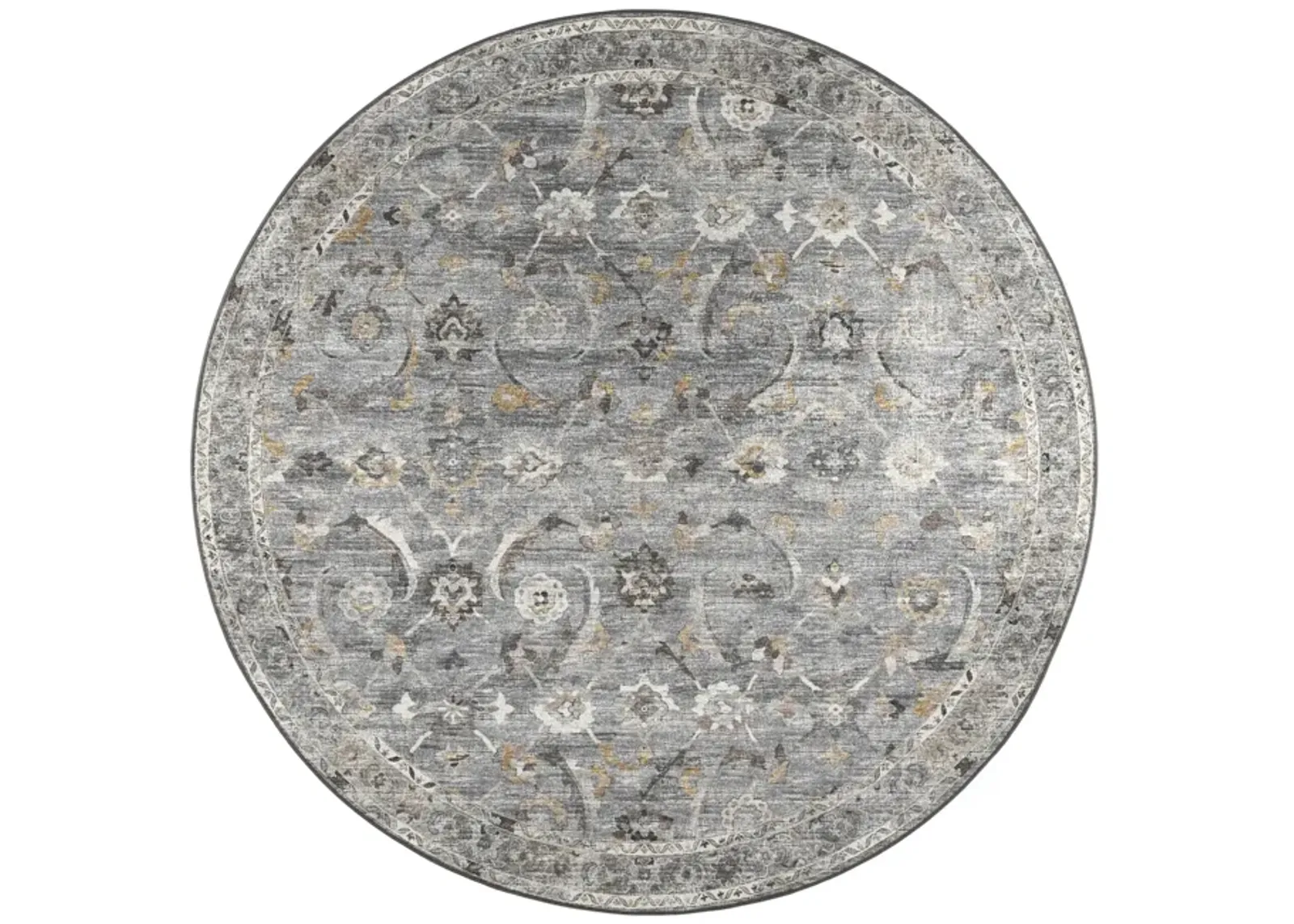 Urban Jericho Silver - 6 0  x 6 0  Round Area Rug