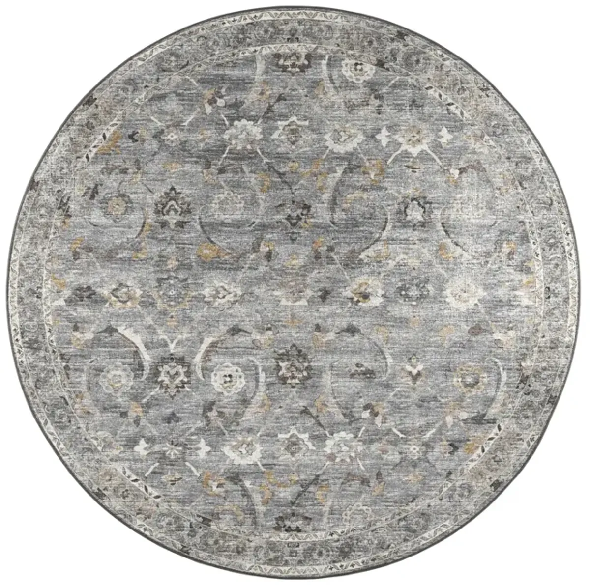 Urban Jericho Silver - 6 0  x 6 0  Round Area Rug