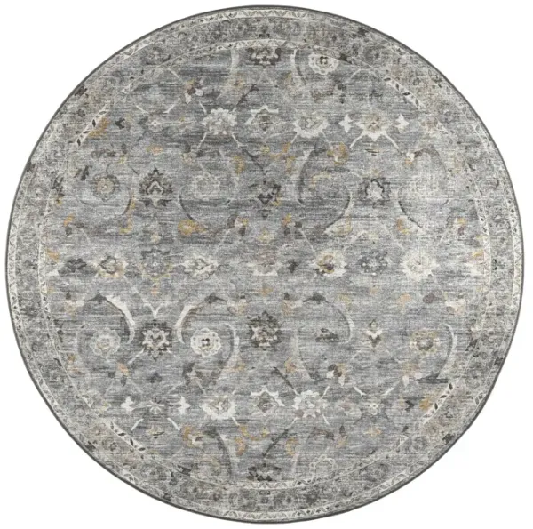 Urban Jericho Silver - 8 0  Round Area Rug