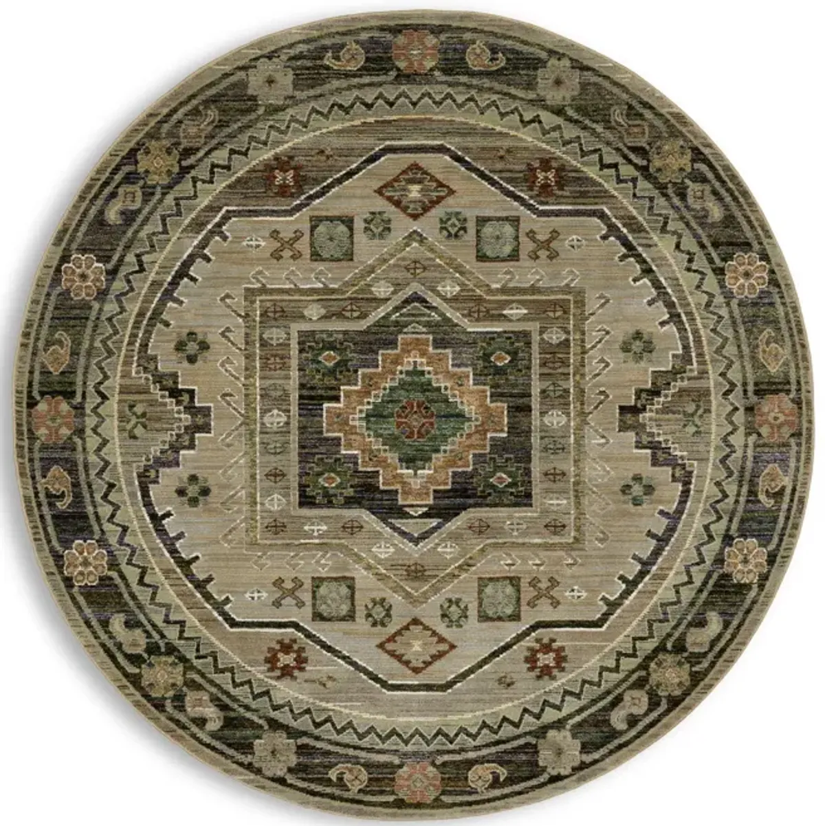 Andorra Sage Brown - 7 10  Round Area Rug