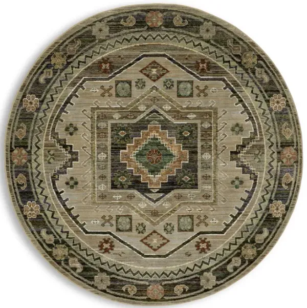 Andorra Sage Brown - 7 10  Round Area Rug