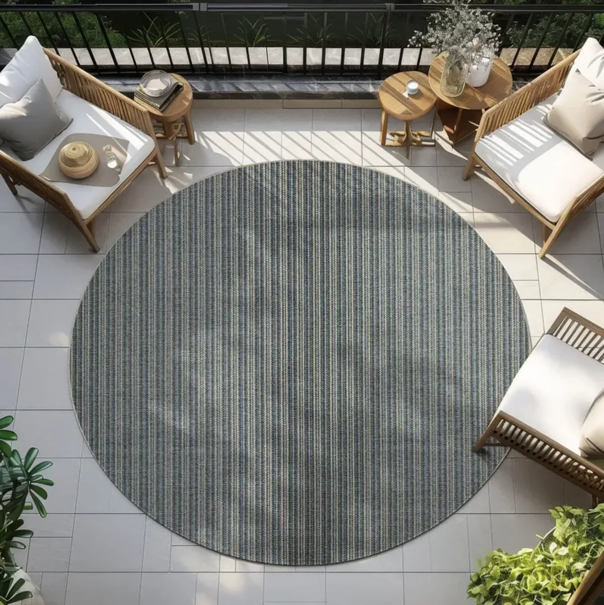 Bali Denim - 8 0  X 8 0  Round Area Rug