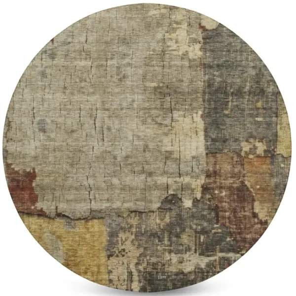 Nouveau Khaki Area Rug - 8 0  X 8 0  Round