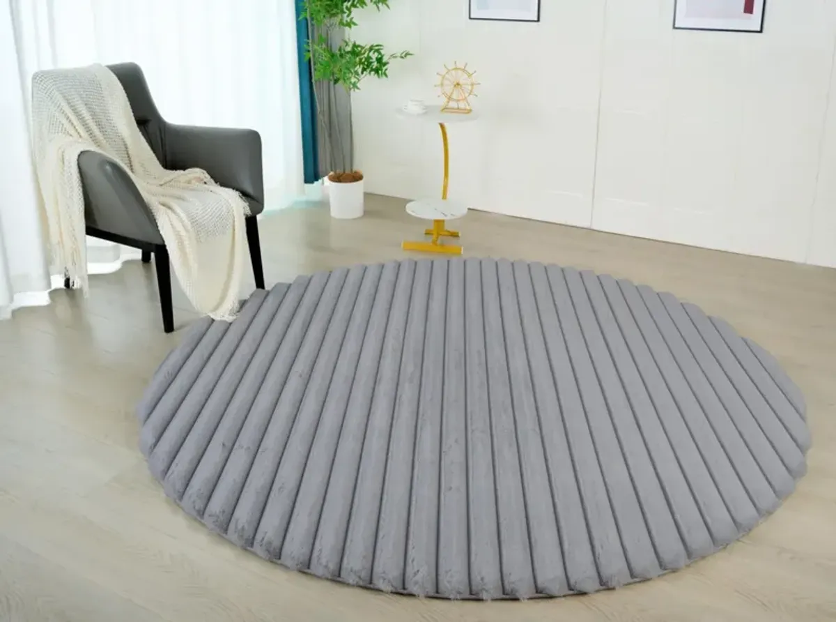 Madrid Corded Shag Silver Area Rug - 7 0  X 7 0 