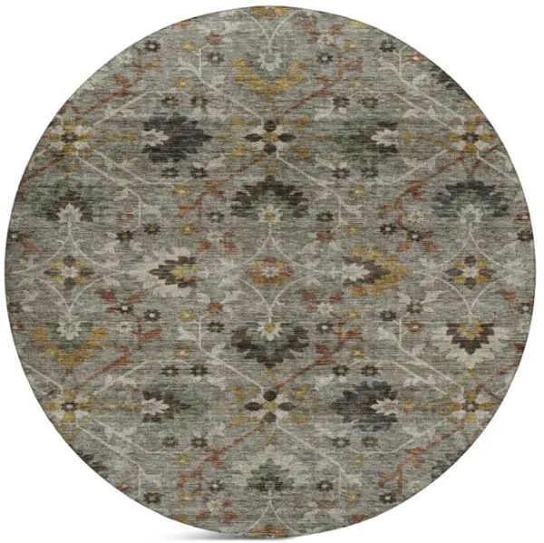 Silk Road Pewter Washable Area Rug - 8 0  X 8 0 
