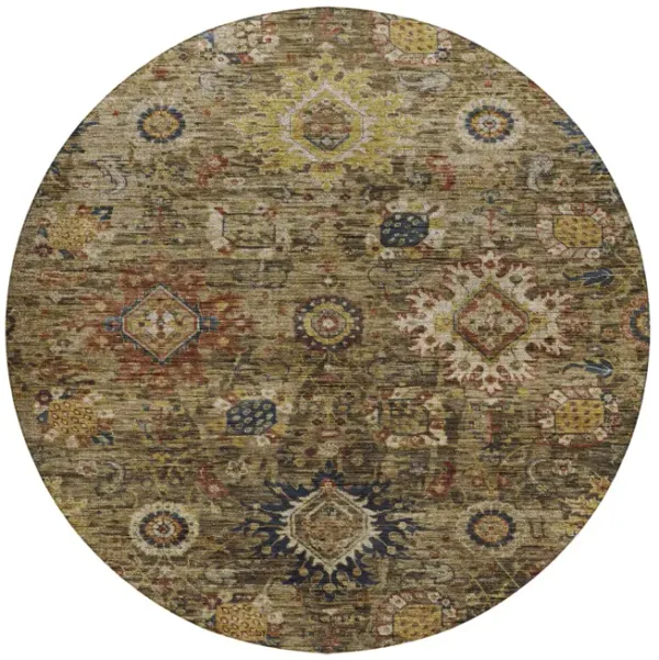 Silk Road Clove Washable Area Rug - 8 0  Round
