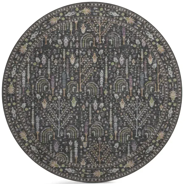 Hatay Black Washable Area Rug - 8 0  Round