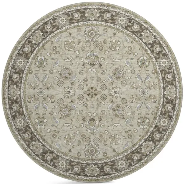 Hatay Beige Washable Area Rug - 8 0  Round