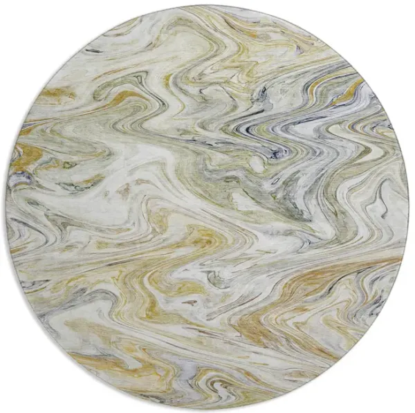 Ravenna Linen Washable Area Rug - 8 0  Round