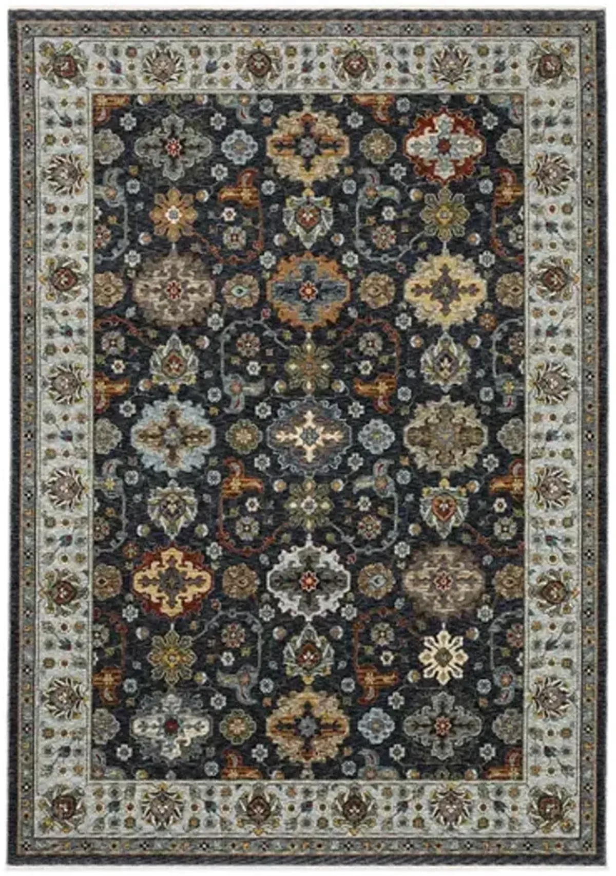 Aberdeen Mosaic Charcoal Area Rug - 7 10  Round