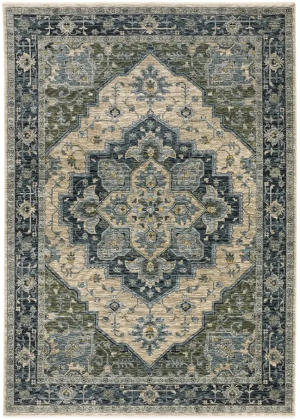 Aberdeen Medallion Blue Area Rug - 7 10  Round