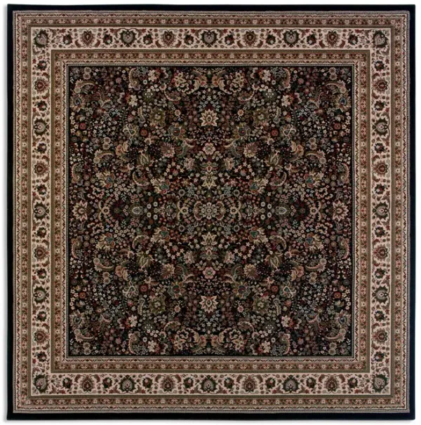 Ariana Black Ivory Blue Red Area Rug - 8 0  Round
