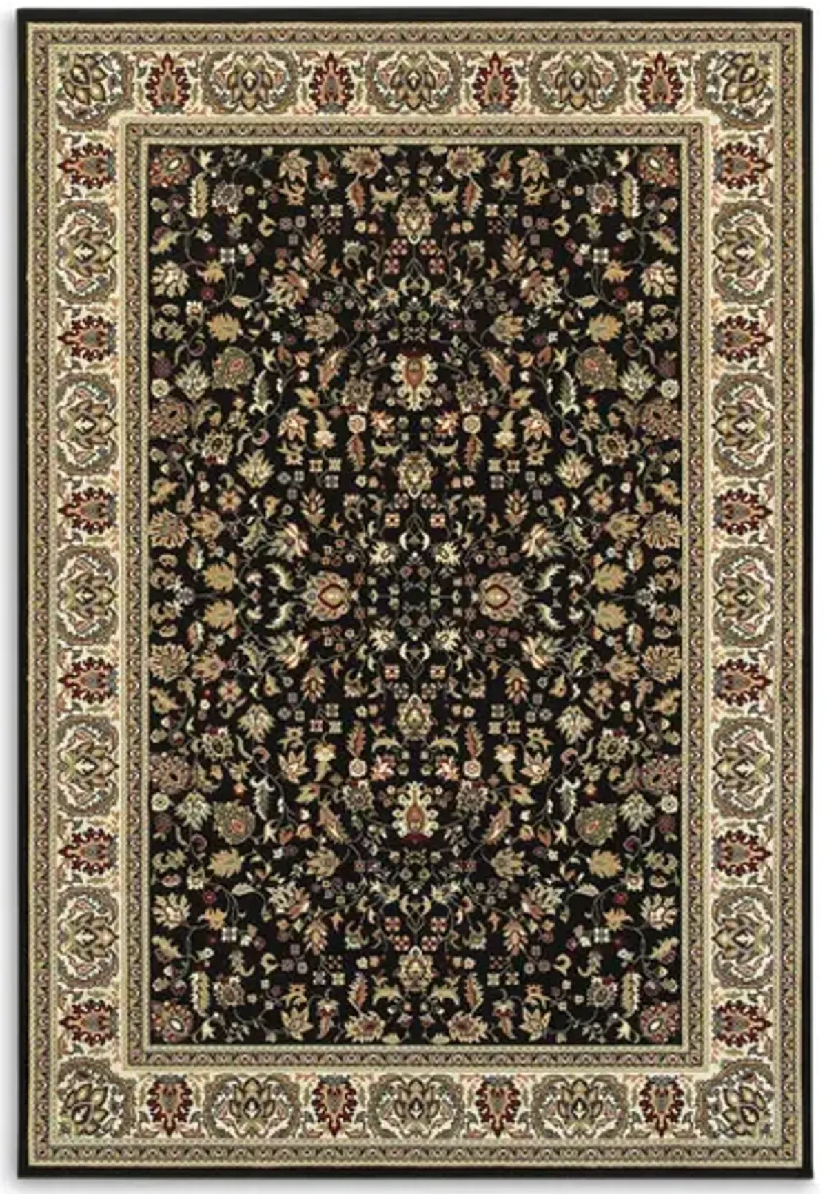 Kashan Black Alabaster Area Rug - 7 10  X 10 10 