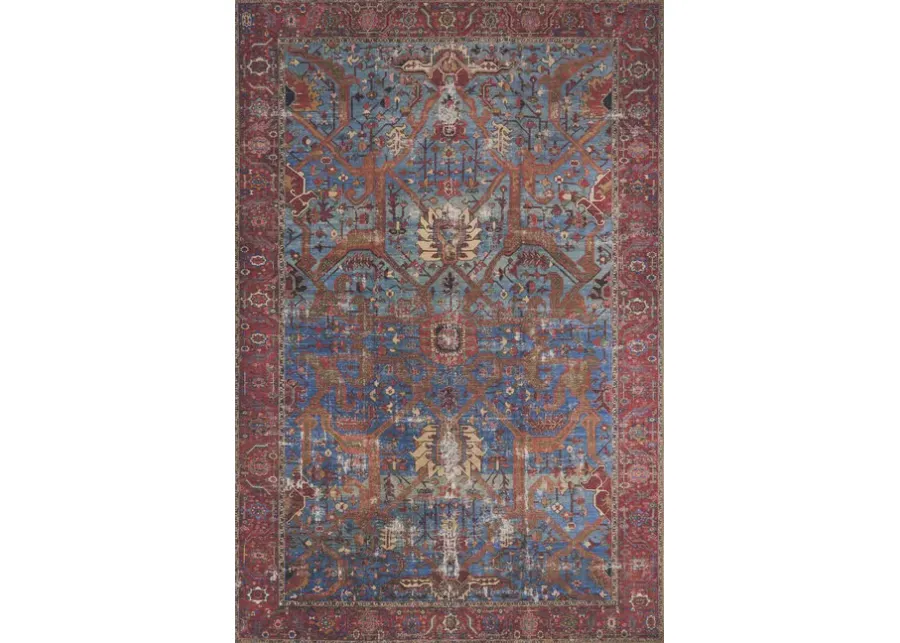 Loren Blue Red Area Rug - 7 6  X 9 6 