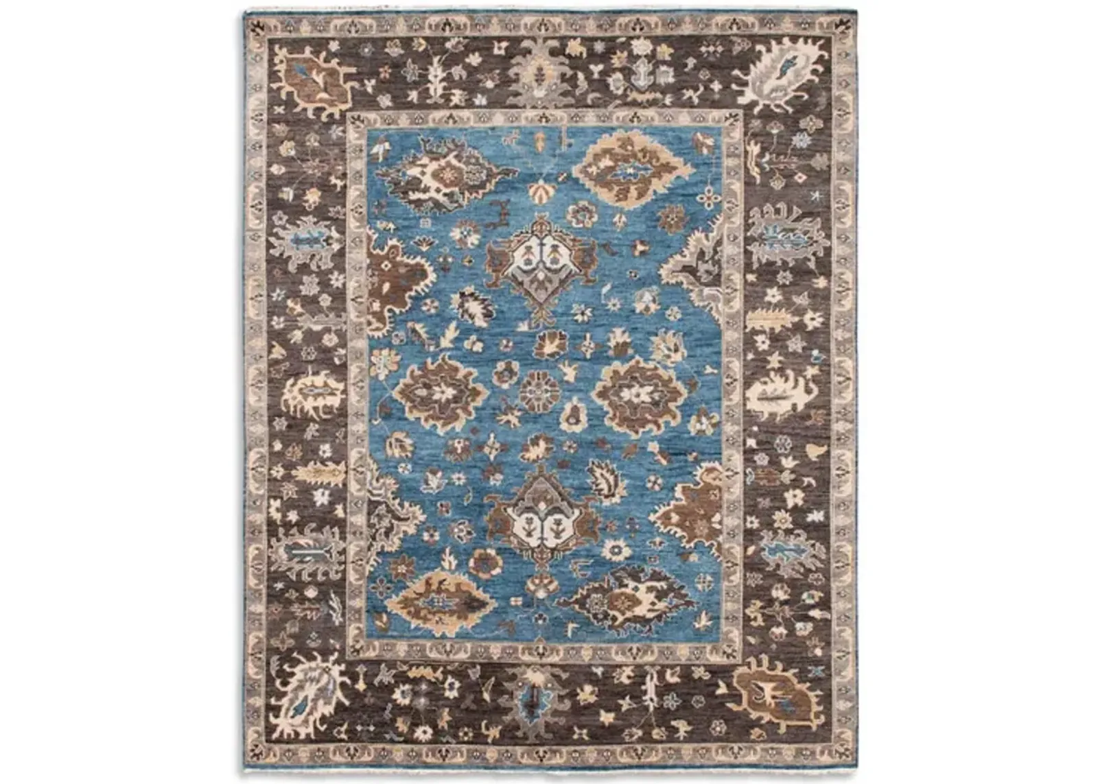 Hand Knotted Area Rug - 8 1  X 10 1 