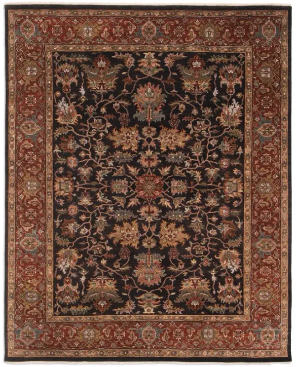 Kashi Brown Rust Area Rug - 7 9  x 9 9  