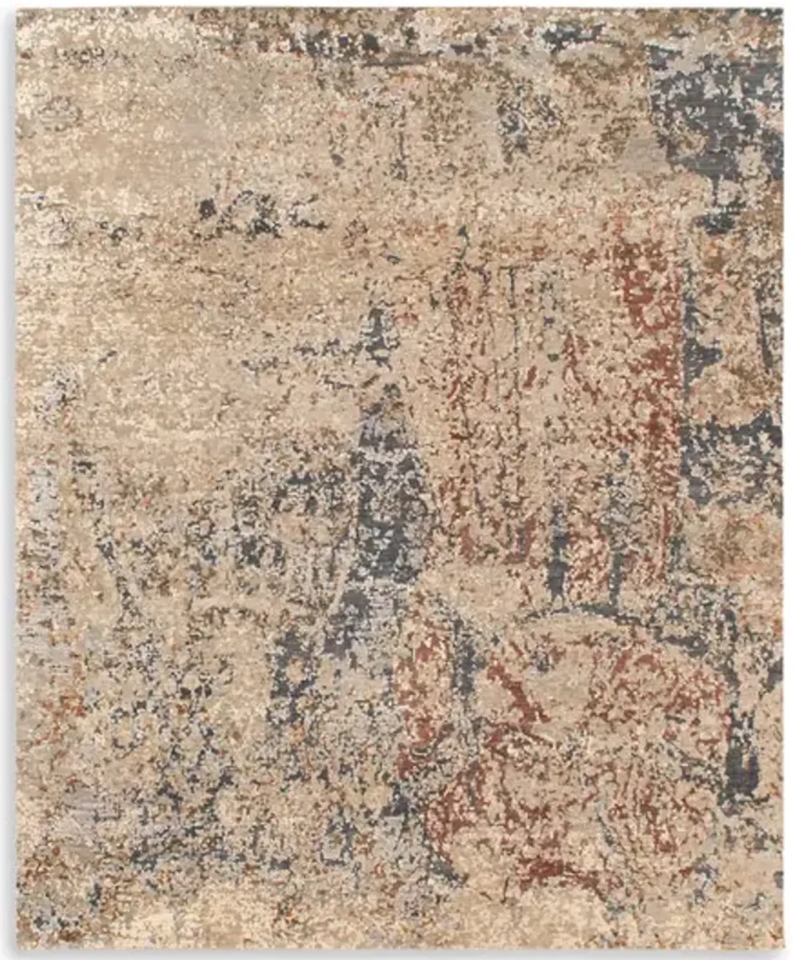 Hand Knotted Area Rug - 8 1  X 9 10 