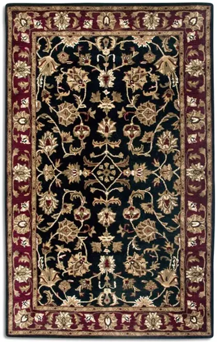 Montane Red Traditional Border Area Rug