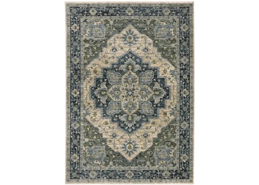 Aberdeen Medallion Blue Area Rug - 7 10  x 10 10  