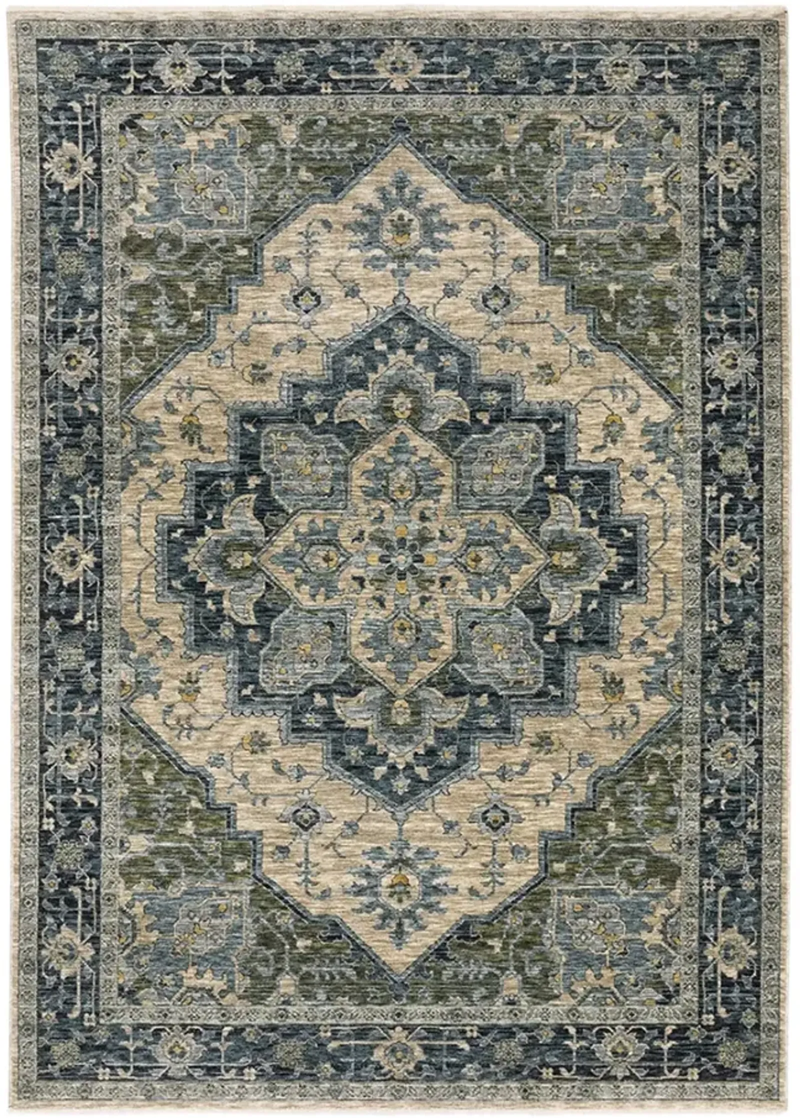 Aberdeen Medallion Blue Area Rug - 7 10  x 10 10  