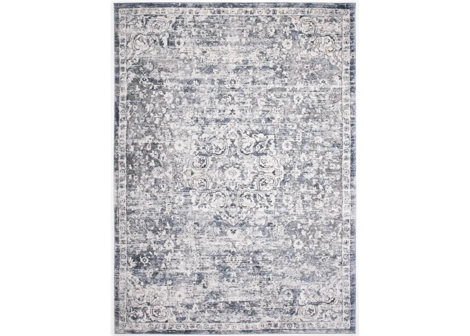 Theory Ivory Blue Area Rug - 7 10  X 10 10 