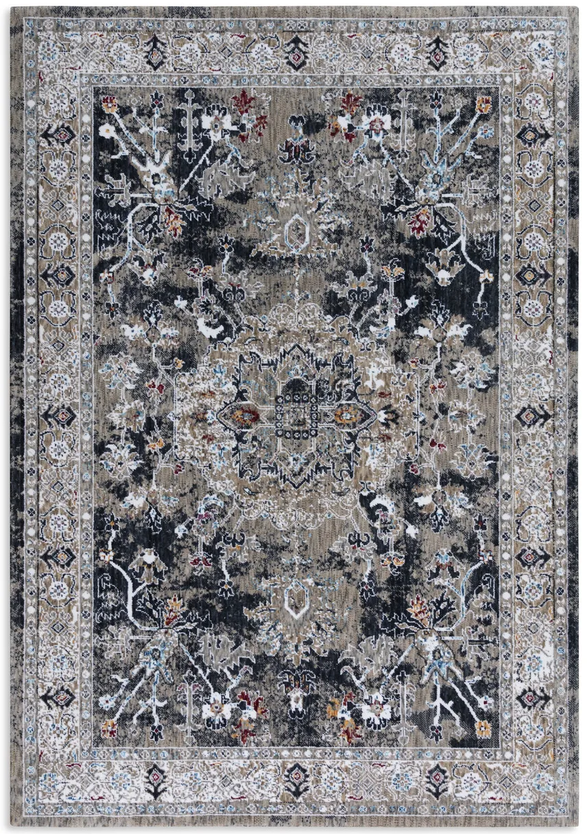 Rohan Signature Medallion Latte Charcoal 8 0  x 10 0  Area Rug 