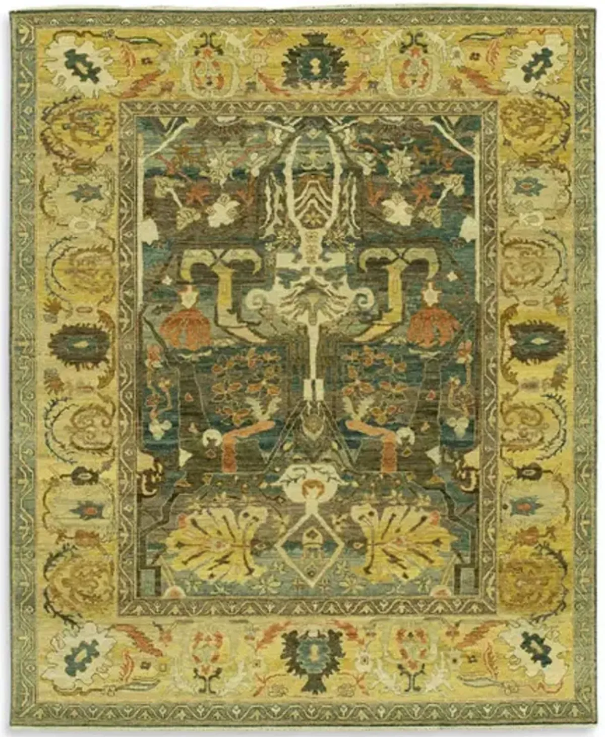 Hand Knotted Area Rug - 8 1  X 10 0 