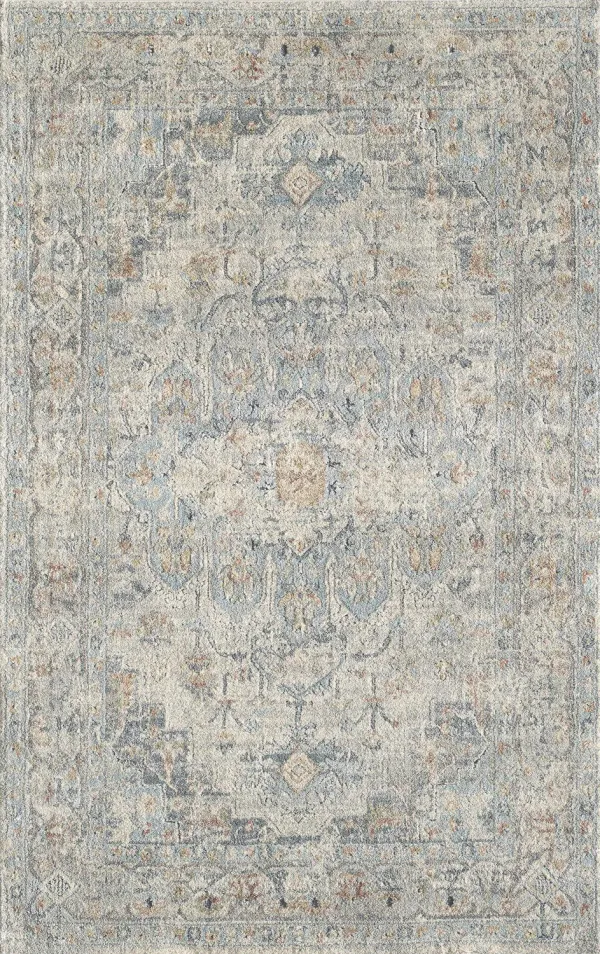 Solana Ivory Blue Valencia Area Rug - 7 10  X 10 2 
