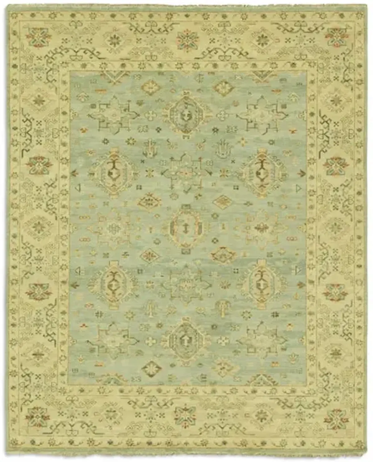 Hand Knotted Area Rug - 8 1  x 9 11 