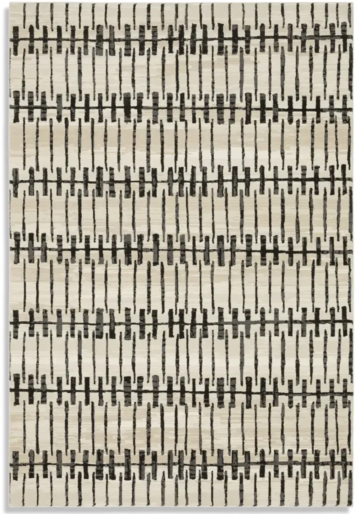 Raylan Ivory Black Area Rug - 8 0  X 11 0 