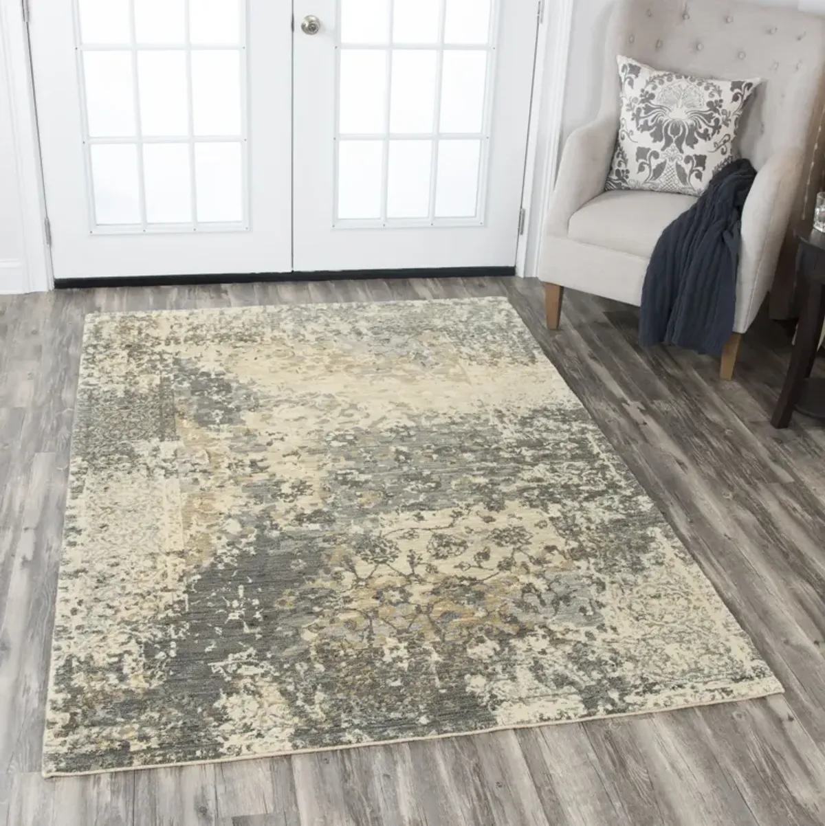 Gossamer Earth Grey Area Rug - 2 6  x 8 0 