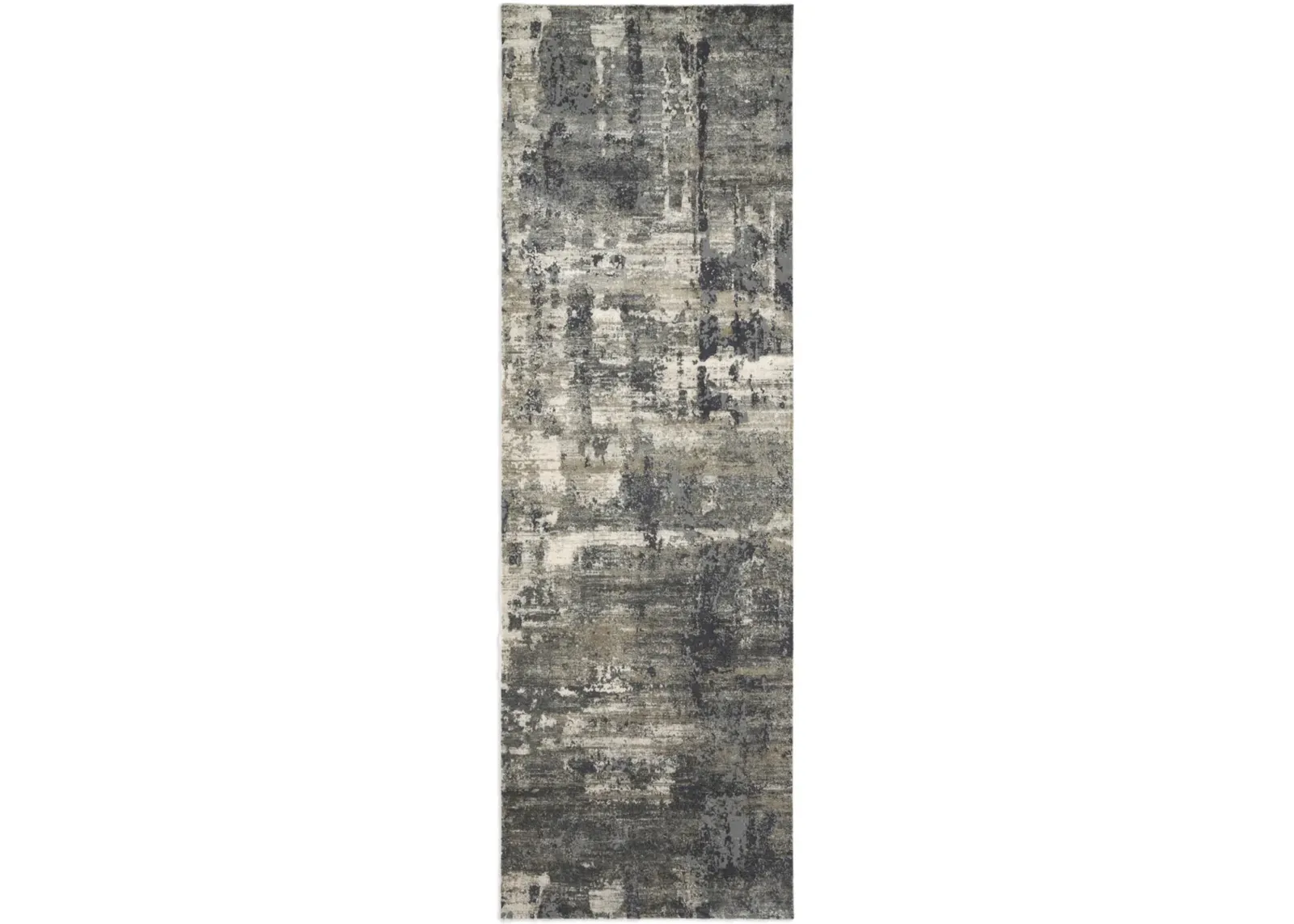 Cascade Ivory Charcoal Area Rug - 2 7  X 8 0 