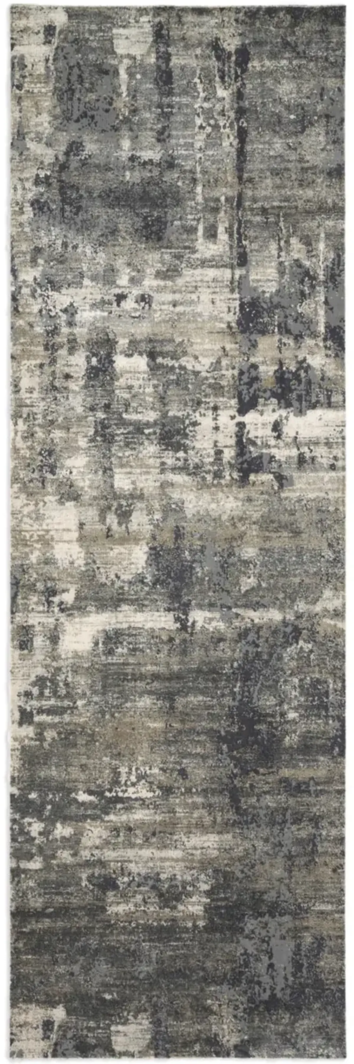 Cascade Ivory Charcoal Area Rug - 2 7  X 8 0 