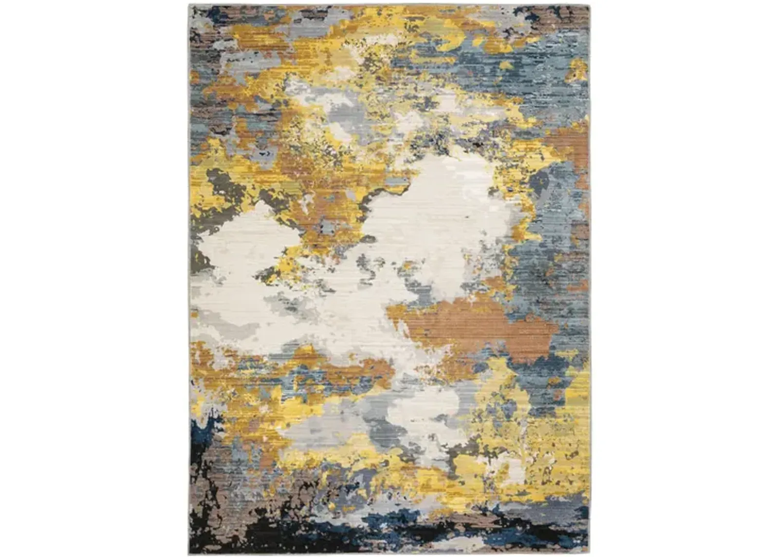 Caravan Gold Abstract Area Rug - 2 3  X 7 6 