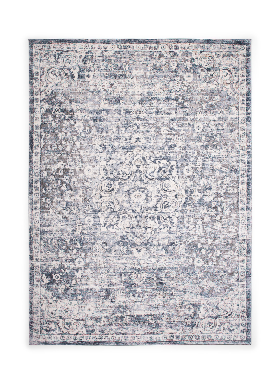 Theory Ivory Blue Area Rug - 2 7  X 4 0  