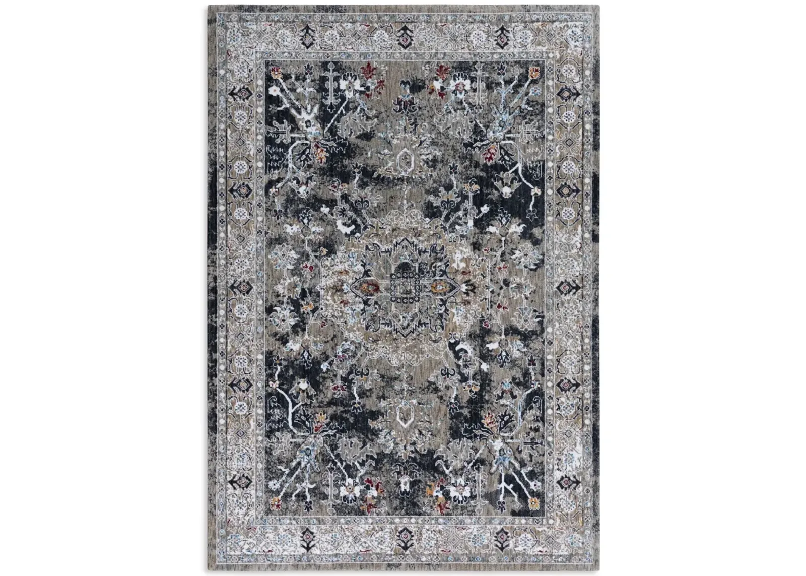 Rohan Signature Medallion Latte Charcoal 2 6  x 8 0  Area Rug