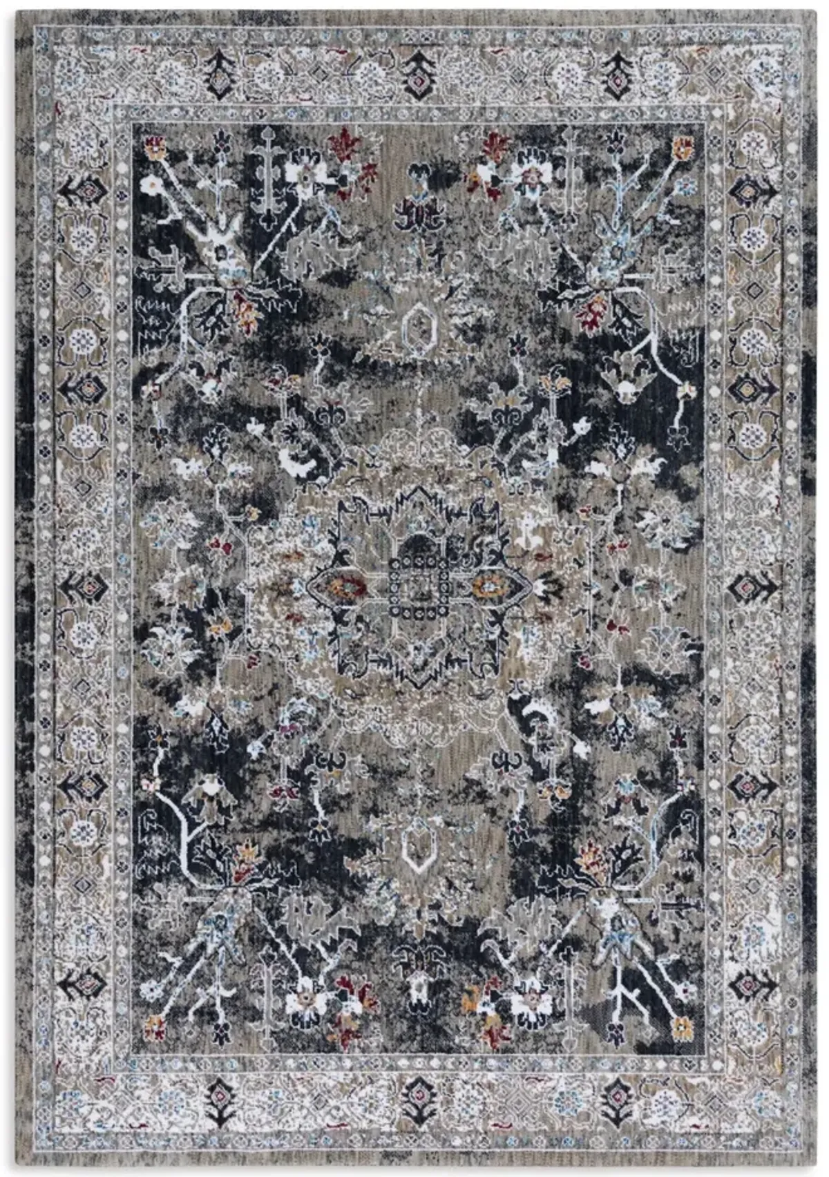 Rohan Signature Medallion Latte Charcoal 2 6  x 8 0  Area Rug