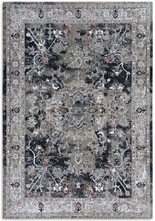 Rohan Signature Medallion Latte Charcoal 2 6  X 8 0  Area Rug