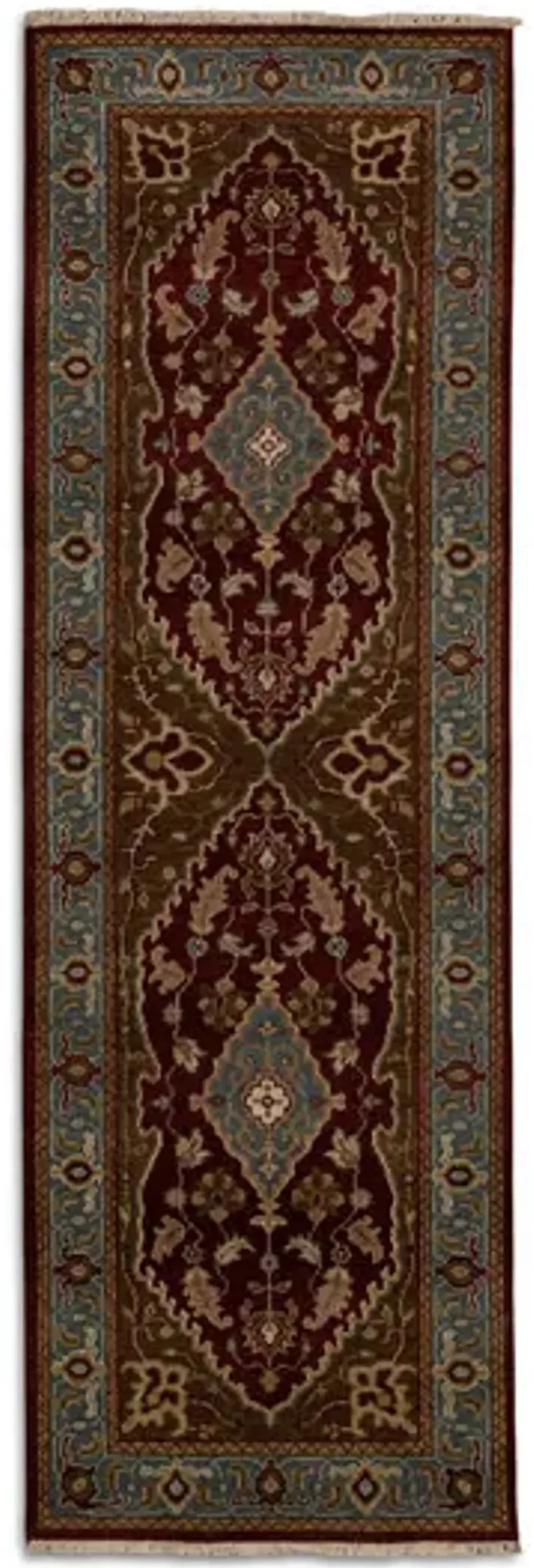 Hand Knotted Red Blue 2 6  x 7 9  Area Rug