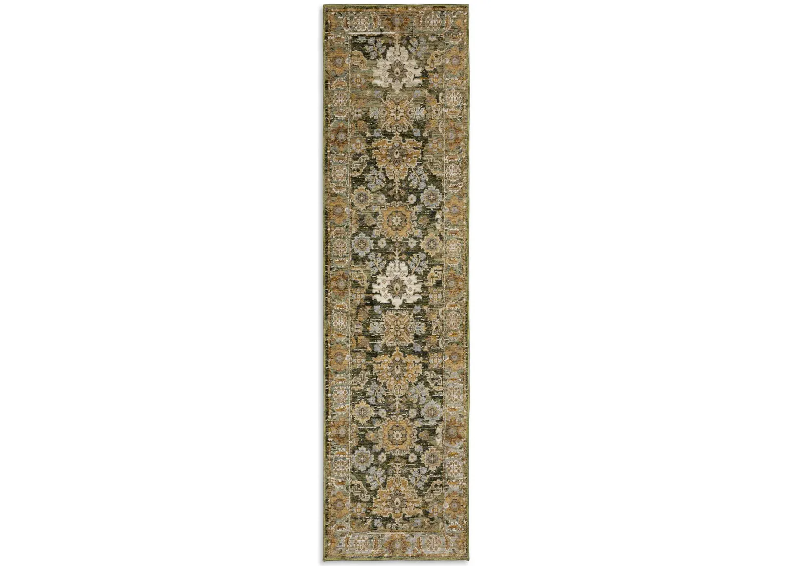 Andorra Green Gold Area Rug - 2 3  X 8 0 