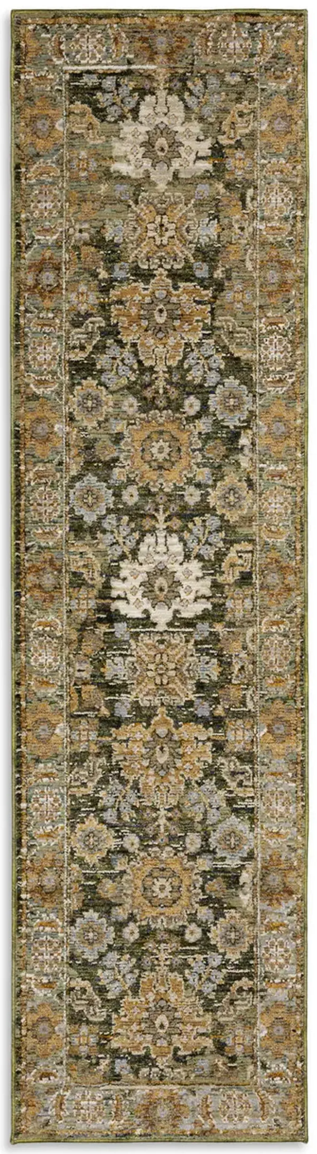 Andorra Green Gold Area Rug - 2 3  X 8 0 