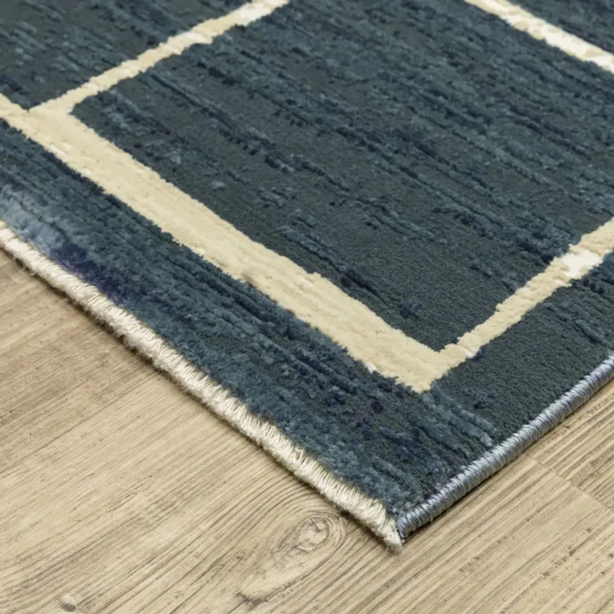 Reed Blue Ivory 2 3  X 7 6  Area Rug